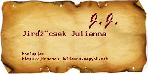 Jirácsek Julianna névjegykártya